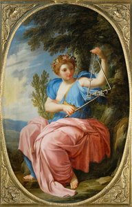 Musen Terpsichore, fra Chambre des Muses, Louvre, Paris ... af Eustache (studio of) Le Sueur