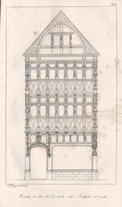 15. århundrede træhus rue Malpalu n ° 90-92 af Eustache Hyacinthe Langlois