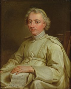 Portræt af en kanon, der holder et partiturark af Eustache Restout