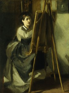 Den unge Elev; Den unge elev, ca. 1870 af Eva Gonzalès