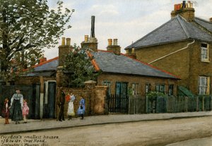 135 til 139 Oval Road: Croydon Smallest Houses, 1921 (wc på papir) af Evacustes Arthur Phipson