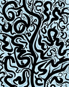 17 dyr gemt i et træ (digital kunst) af Evan Sklar