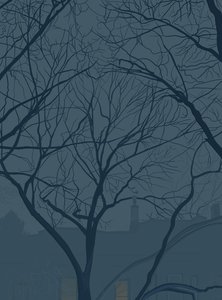 Blå skumring, februar 2025 (digital kunst) af Evan Sklar