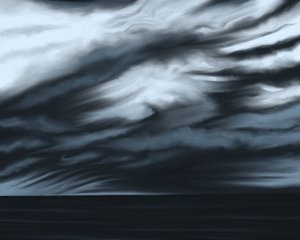 Blå himmel og hav , ca. 2020-24 (digital kunst) af Evan Sklar