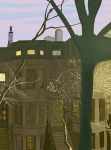 Brownstone At Night (digital kunst) af Evan Sklar