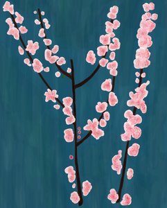 Kirsebærblomstrende grene, Brooklyn (digital kunst)