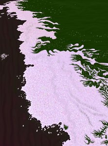 Kirsebærblomsterblade på jorden (digital kunst) af Evan Sklar