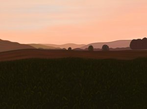 Majsmark, Hudson Valley, 2025 (digital kunst) af Evan Sklar