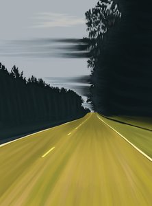 Kører til Columbia, South Carolina, 2025 (digital kunst)