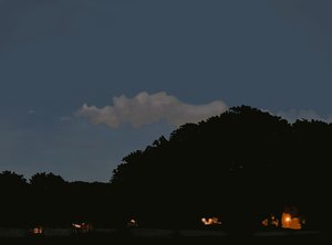 Mark og himmel i skumringen, Prospekt park, Brooklyn (digital kunst) af Evan Sklar