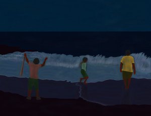 Final fire Island Beach At Night (digital kunst) af Evan Sklar