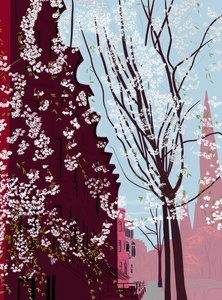 Garfield Place, Spring, Brooklyn, ca. 2020-24 (digital kunst) af Evan Sklar