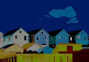 Houses In Queens (digital kunst) af Evan Sklar
