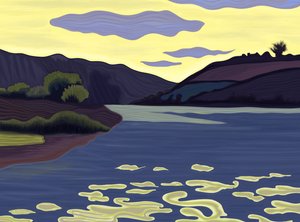 Lakeside, sommer, 2025 (digital kunst)