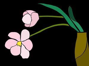 Lyserøde blomster, 2025 (digital kunst)