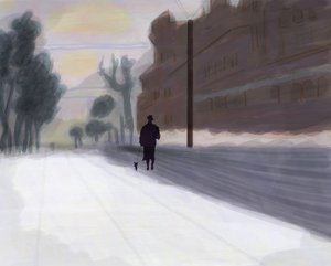 Prospect Park, vest efter sne (digital kunst) af Evan Sklar