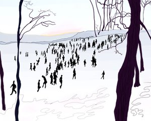 Prospect Park, vinter (digital kunst) af Evan Sklar