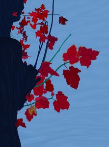 Rød ahorn, oktober, 2025 (digital kunst) af Evan Sklar