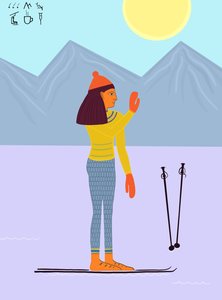 Ski Day With Hieroglphics, ca. 2020-24 (digital kunst)