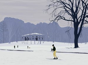 Skiløber, Prospect Park , Brooklyn (digital kunst) af Evan Sklar