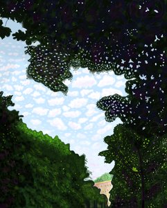Himmel og avenue fra Prospect Park, Brooklyn (digital kunst) af Evan Sklar