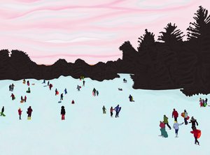 Slædekørsel, Prospect Park (digital kunst) af Evan Sklar