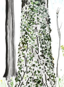 Træ med efeu (digital kunst)