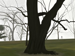 Træ og jogger. Tidlig morgen. Prospect park (digital kunst) af Evan Sklar