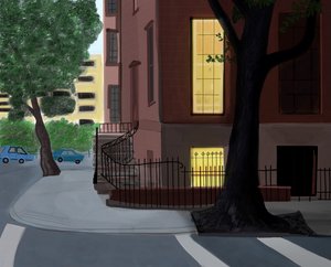 Willow and Middagh Street, 2016 (håndtegnet på en iPad med en Apple-blyant) af Evan Sklar
