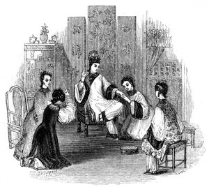 Kinesiske jomfruer græder med en brud, 1847