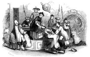 Uddeling af majs til folket i en sæson med knaphed, 1847