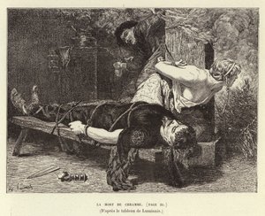 La Mort de Chramme. Chrams død, søn af Chlothar I, frankernes konge, 561 (gravering)