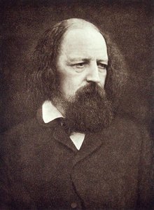 Portræt af Alfred, Lord Tennyson (1809-92), ca. 1889-91 (s/h-foto) af Eveleen Myers