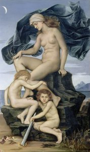 Søvn og død, nattens børn, 1883 af Evelyn De Morgan