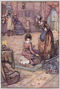 Illustration til Cranford af fru Gaskell (farve litho) af Evelyn Paul
