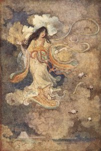 Sengen, gudinden for Mount Fuji, illustration fra 