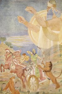 Tiglath-Pileser I instrueret af Ninib, illustration fra 