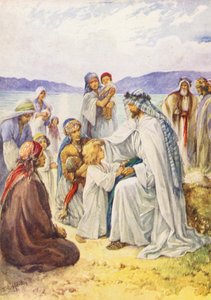 Jesus velsigner børnene (farvelitografi)