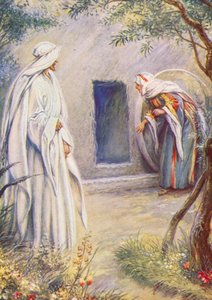 Maria ser Jesus igen (farvelitografi)