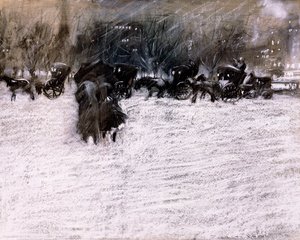 Parken om vinteren af Everett Shinn