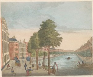 Udsigt over Herengracht, ca. 1810-1813 Vue du Heere-Gracht, prize du Spiegel-Street, jusqu