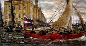 Båd ved havn 1906 (maleri)