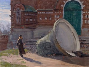 Kirkeklokkernes ødelæggelse, 1924 af Evgeni Ivanovich Stolitsa