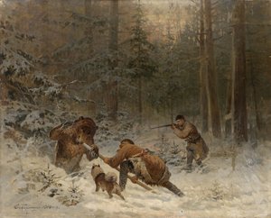 Bjørnejagt af Evgeny Alexandrovich Tichmenev