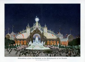 Springvand ved Palace of Electricity, Champ de Mars, Paris verdensudstilling 1889, 1900.
