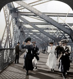 Promenaden, Williamsburg Bridge, New York, USA, omkring 1900-tallet