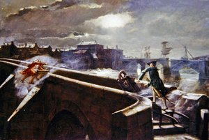 The Brigs of Ayr (olie på lærred) af Eyre Crowe