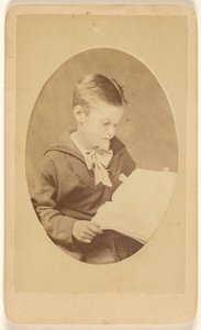 [Uidentificeret dreng læser, i oval stil]. af F.G. Handel