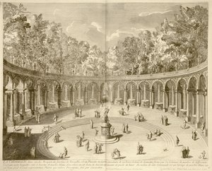 Kolonnaden, Versailles, ca. 1715 (stik) af F. (after) Delamonce