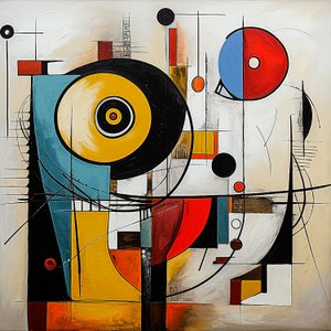Abstraktit neo-dadaism-kuviot, dadaismi-taidetyyli, seinätaideprintti af F. Abderrahim